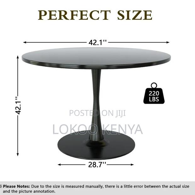 Dining Table; Round (Mdf) Black Small Space Dining Table - thumbnail 4
