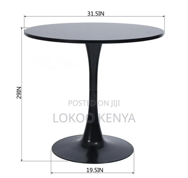Dining Table; Round (Mdf) Black Small Space Dining Table - thumbnail 7