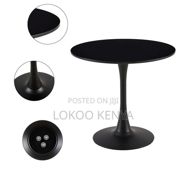 Dining Table; Round (Mdf) Black Small Space Dining Table - thumbnail 9