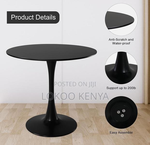 Dining Table; Round (Mdf) Black Small Space Dining Table - thumbnail 10