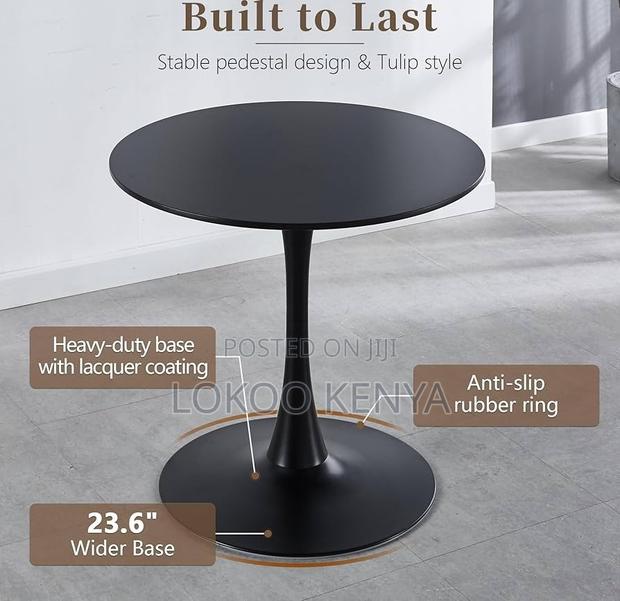 Dining Table; Round (Mdf) Black Small Space Dining Table - thumbnail 11