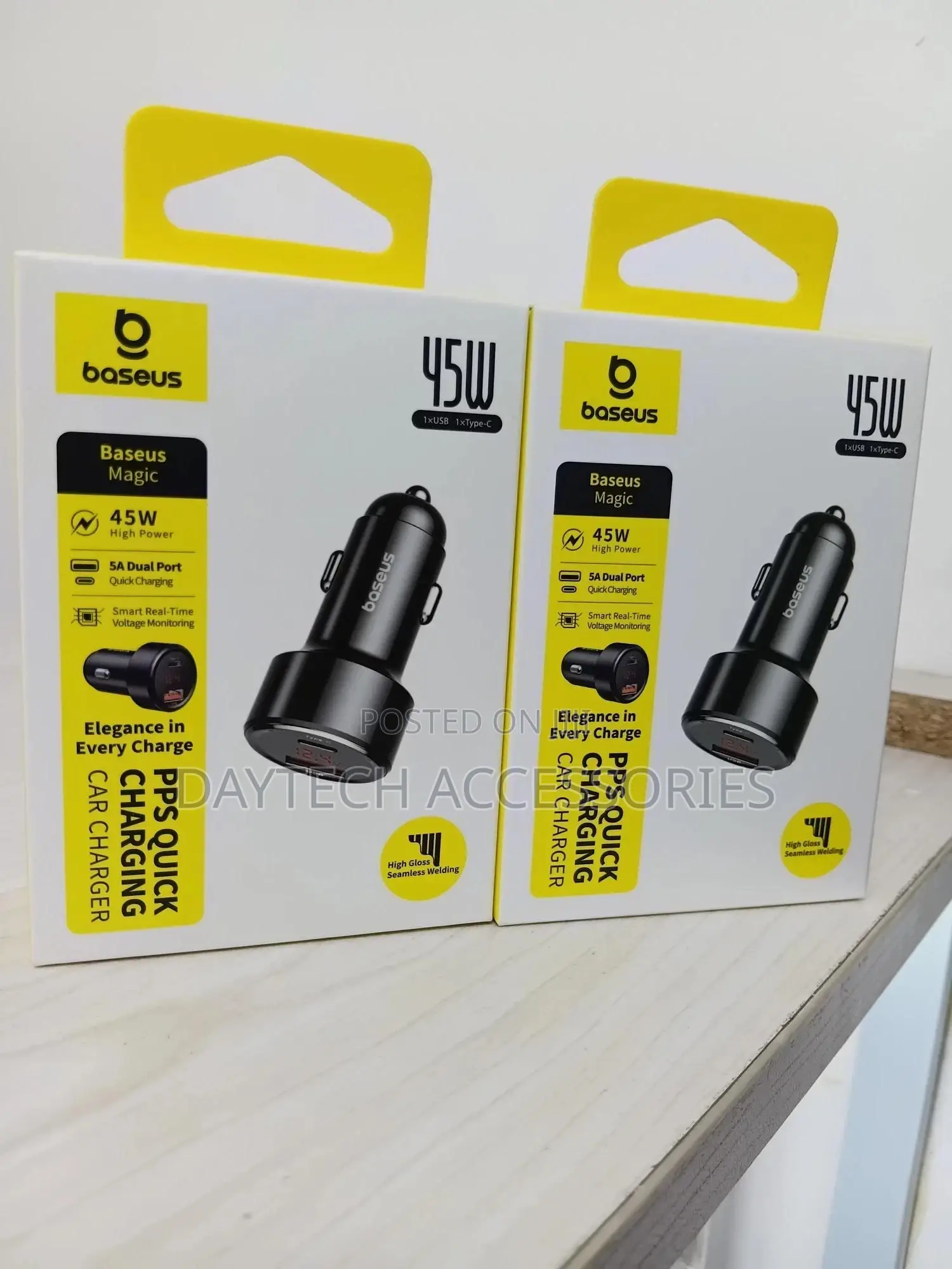 Baseus Magic Series Usb and Usb-C Qc Pd Car Charger - 45w