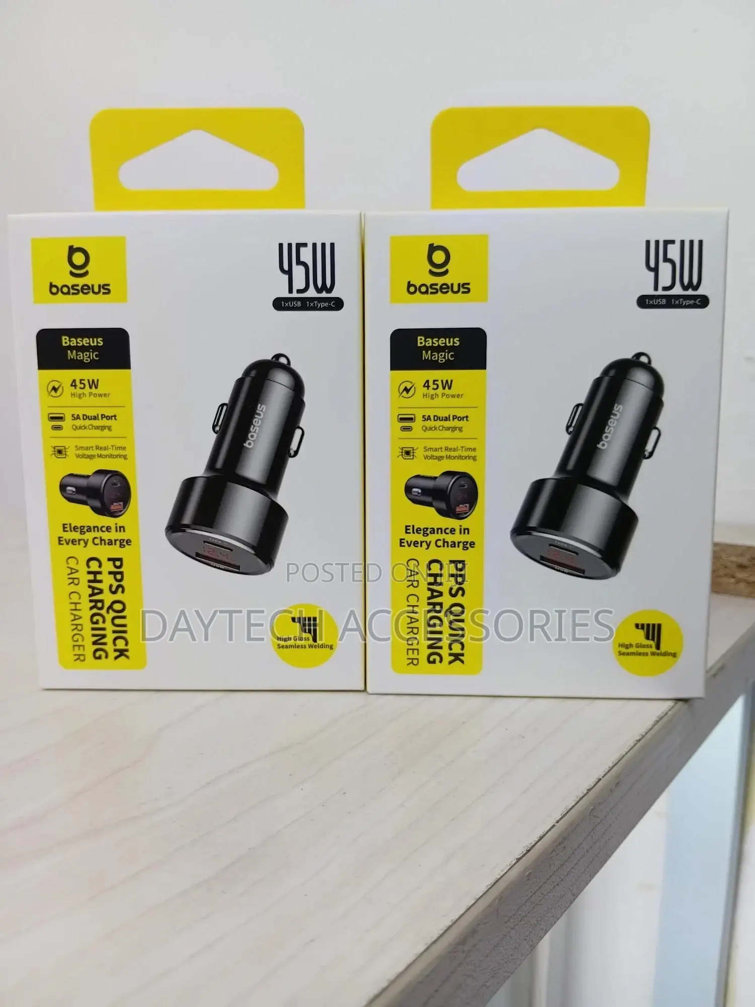 Baseus Magic Series Usb and Usb-C Qc Pd Car Charger - 45w
