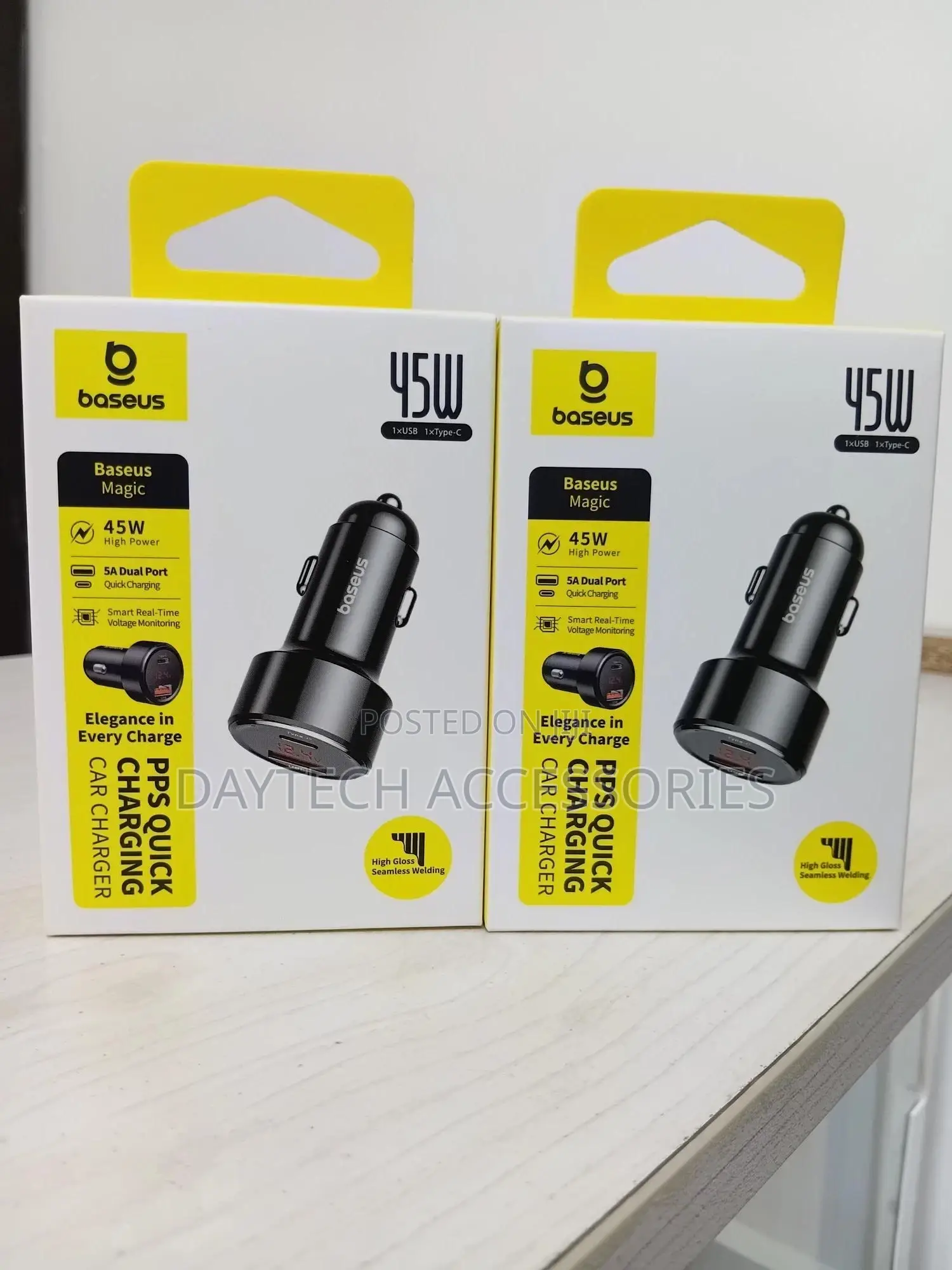 Baseus Magic Series Usb and Usb-C Qc Pd Car Charger - 45w