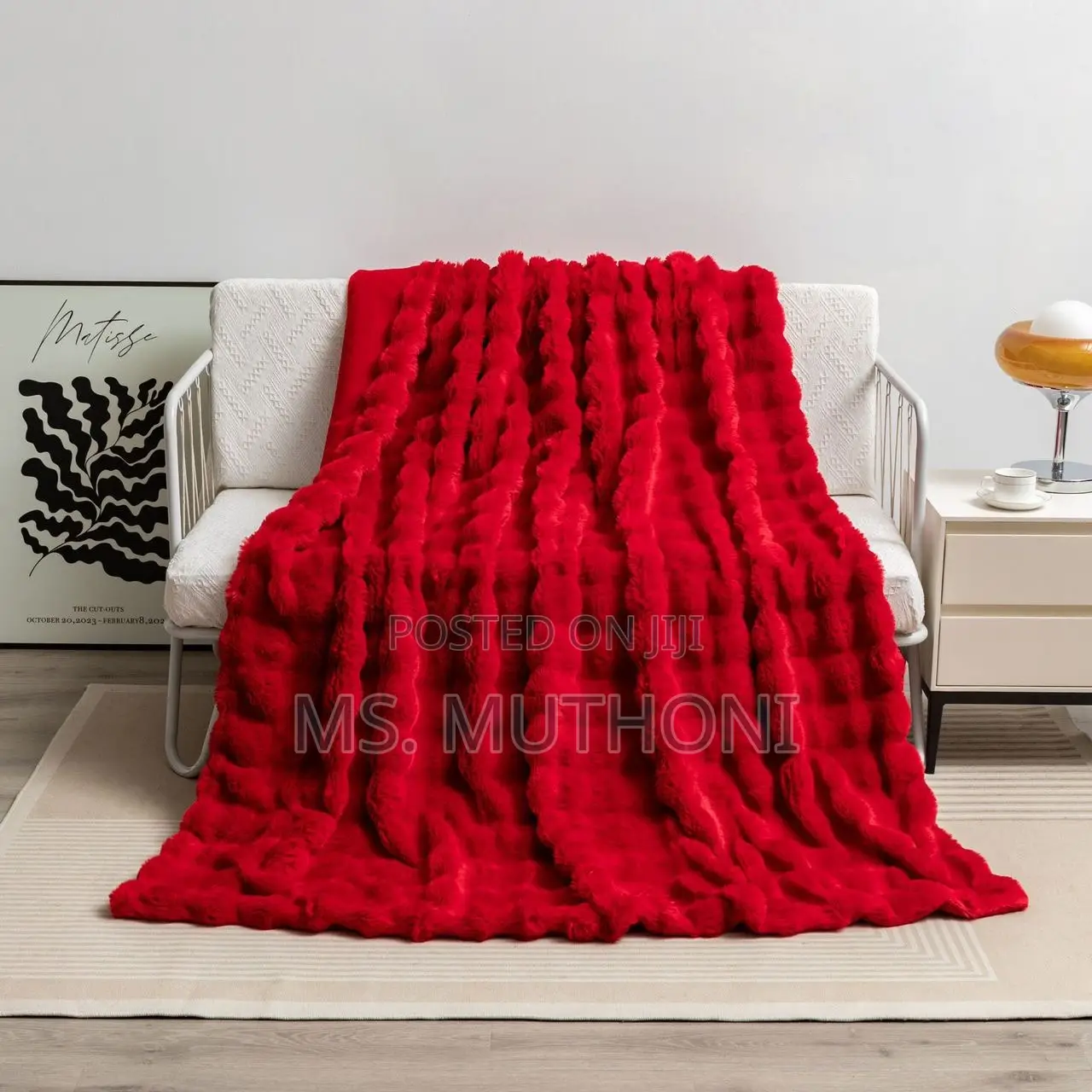 Red Luxurious Soft,Double Layer Faux Furry Bubble Blankets 180*200cm