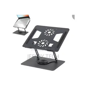 Adjustable Laptop Stand With Built-in Double Cooling Fan -Ergonomic, F