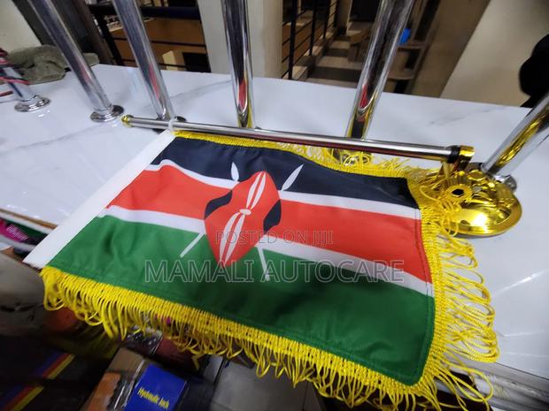 Kenya Vip Flag for Car With Pole - main view