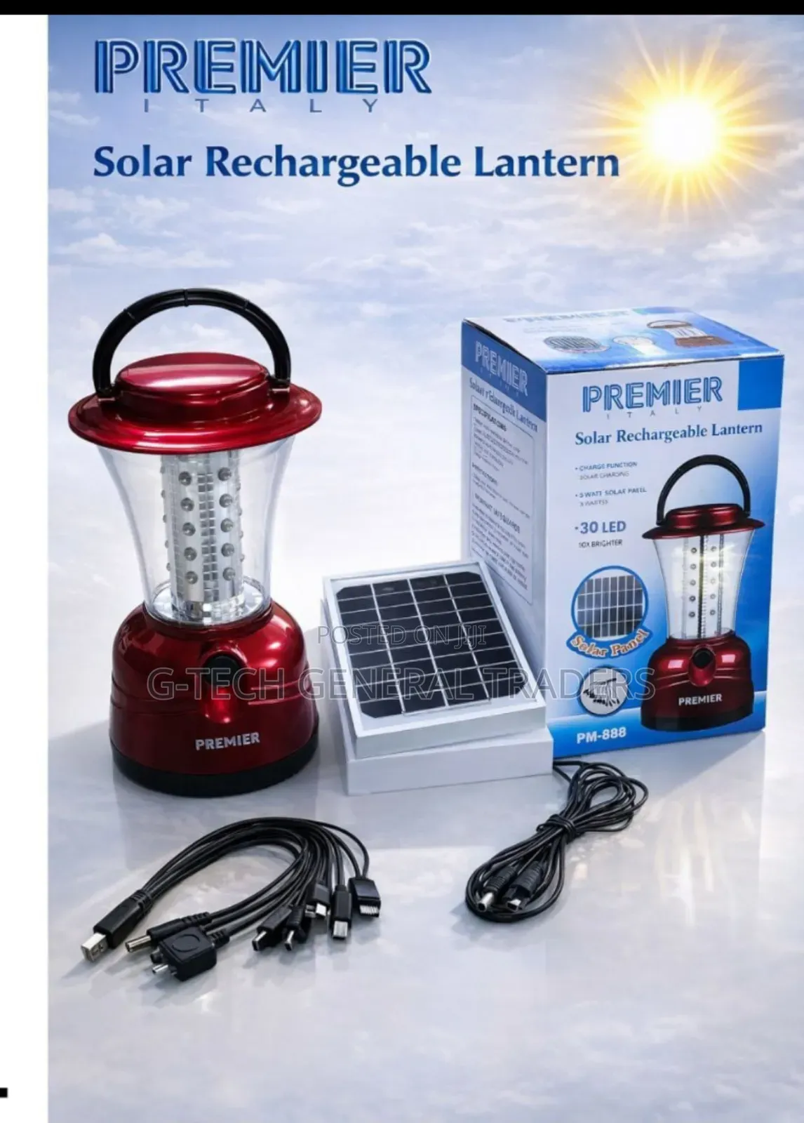 Premier Solar Rechargeable Lantern