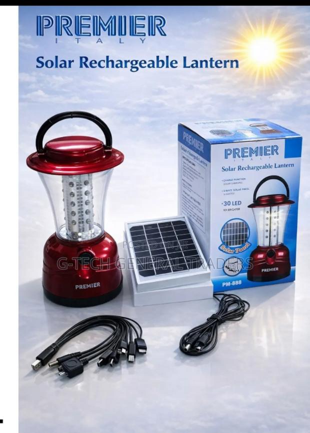 Premier Solar Rechargeable Lantern - main view