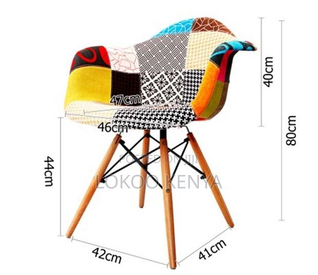 Dining Chair; Modern Patchwork Molticolored-Fabric Dining Chair - thumbnail 11