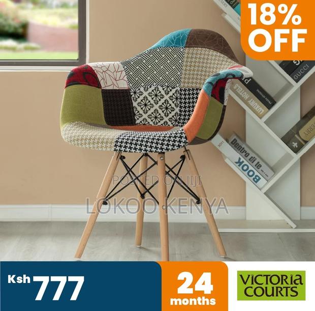 Dining Chair; Modern Patchwork Molticolored-Fabric Dining Chair - thumbnail 14