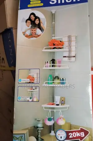 Adjustable Bathroom Corner Shelf – 4 Tier Storage Rack (20kg Capacity
