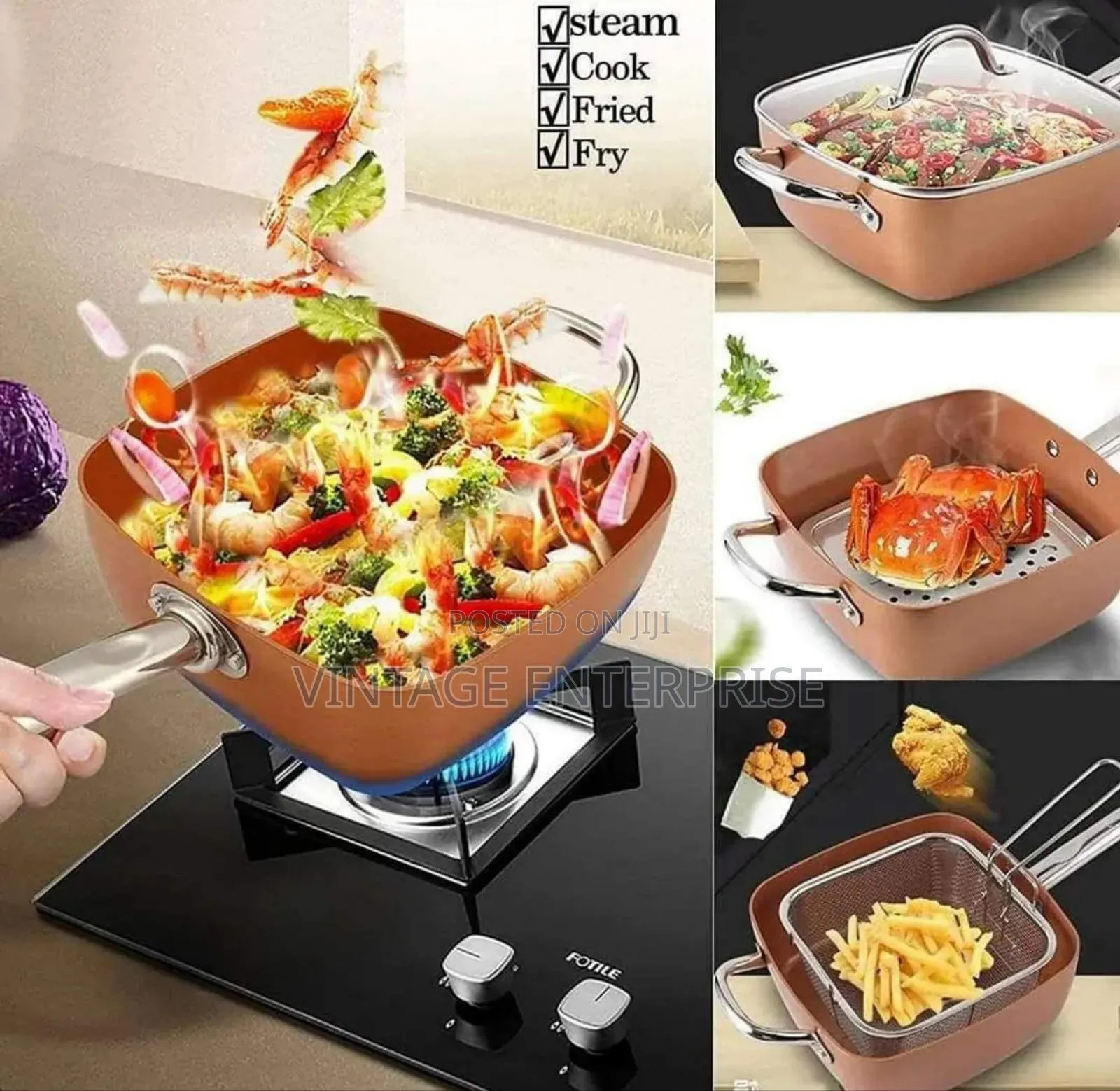 Long Handle Copper Pan