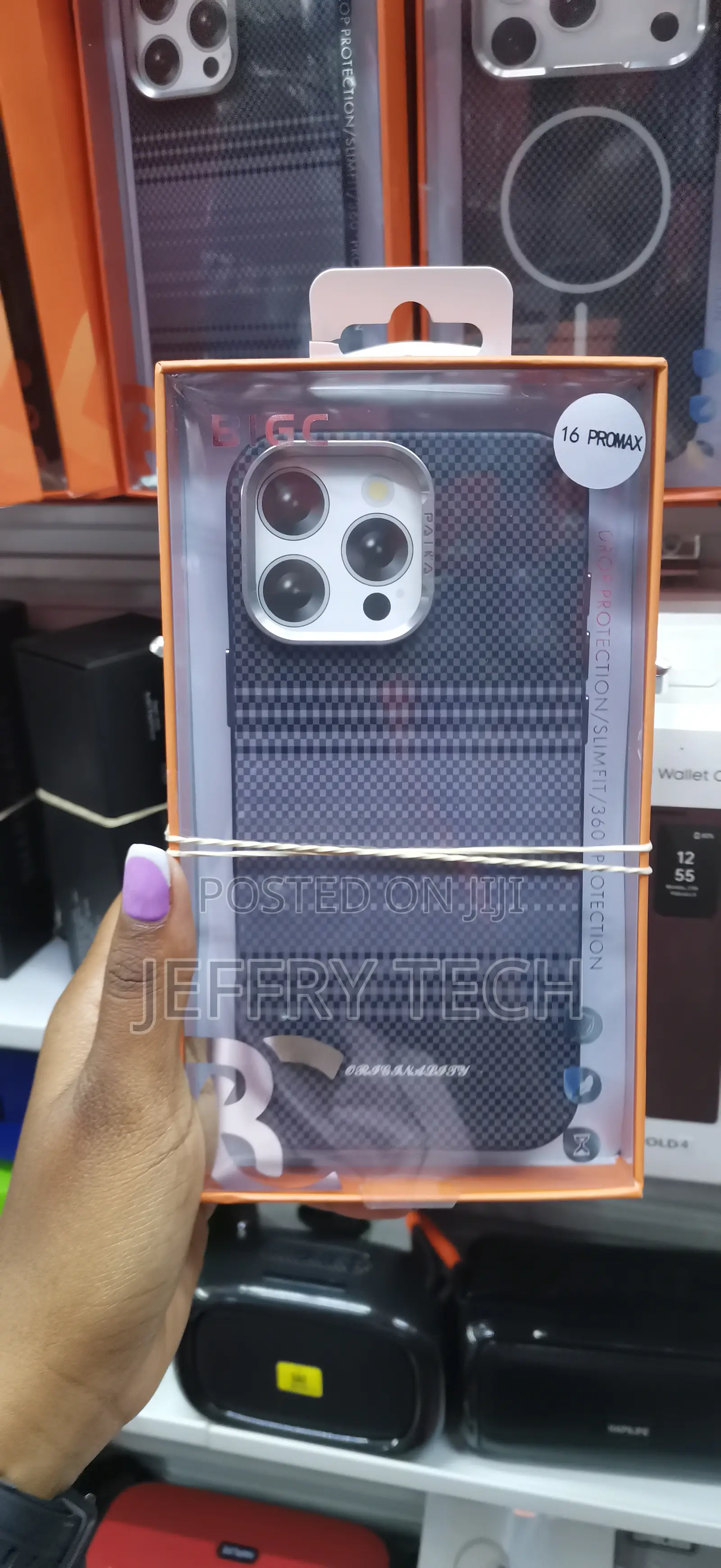 Kiwaqe iPhone 16 Pro Max Carbon Fiber Tribal Case With Magsafe .