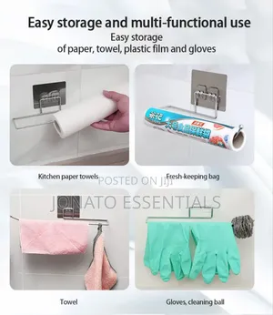 Wall Mounted Stainless Steel Kitchen Paper Towel Bag Holder