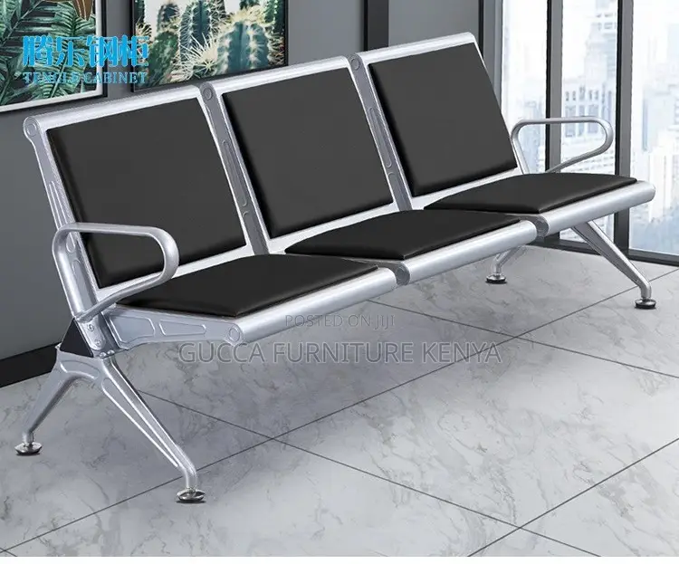 3-seater Padded Reception Waiting Guest Bench