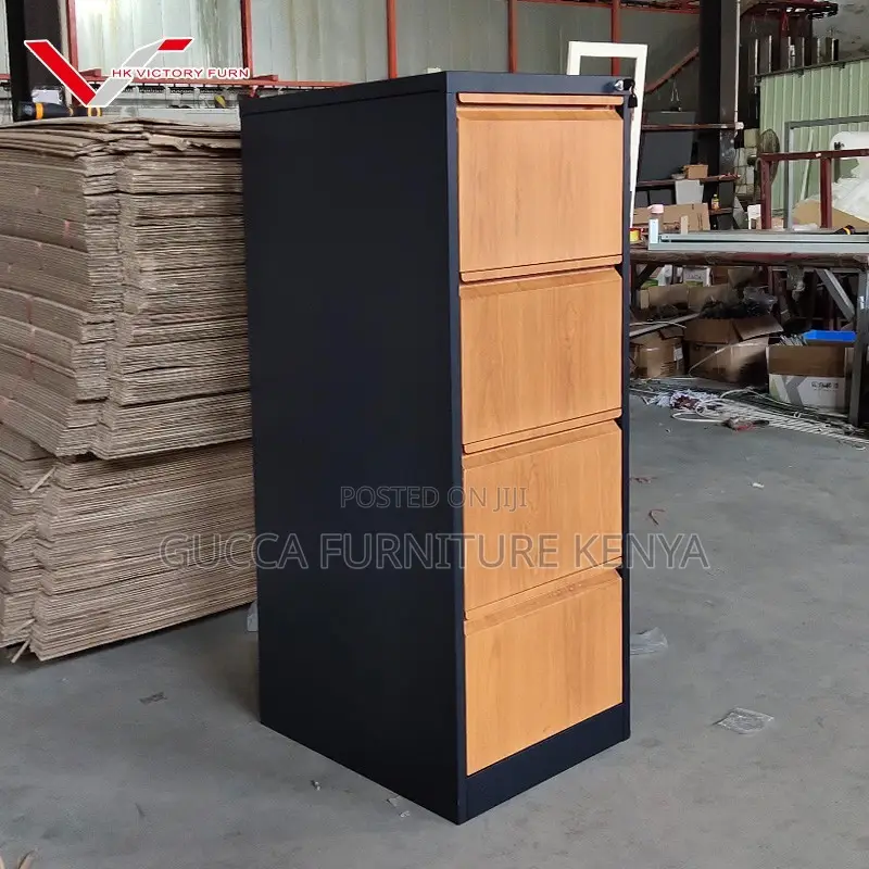 Brown 4-drawer Metallic Filling Office Cabinet