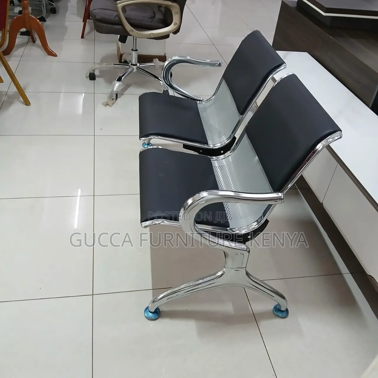 2-seater Padded Lobby Waiting Office Bench