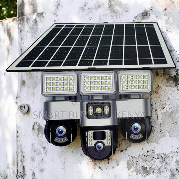 All Weatherproof 12mp 4g PTZ Multiple Lens Camera Solar Flood Light