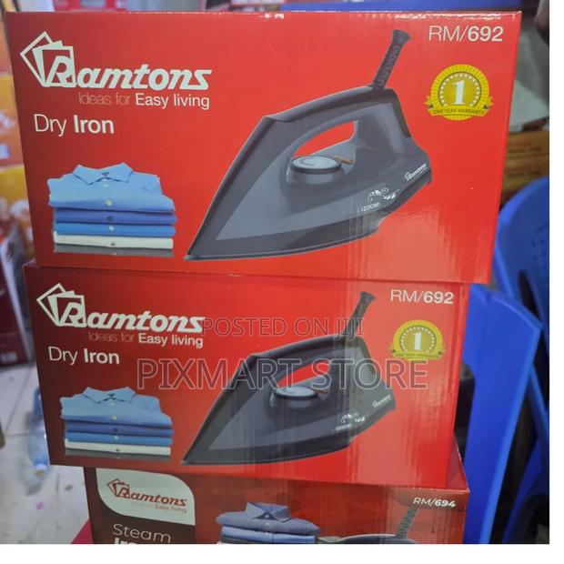Ramtons Rm-180 1100w Dry Iron | Adjustable Heat Stainless Soleplate