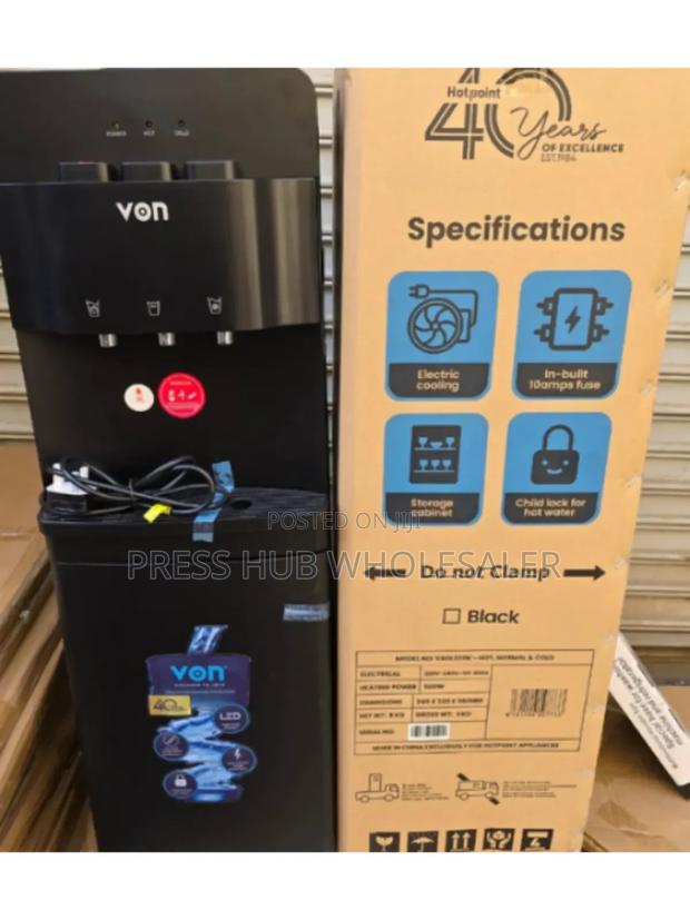 Von Black Freestanding Water Dispenser. - main view