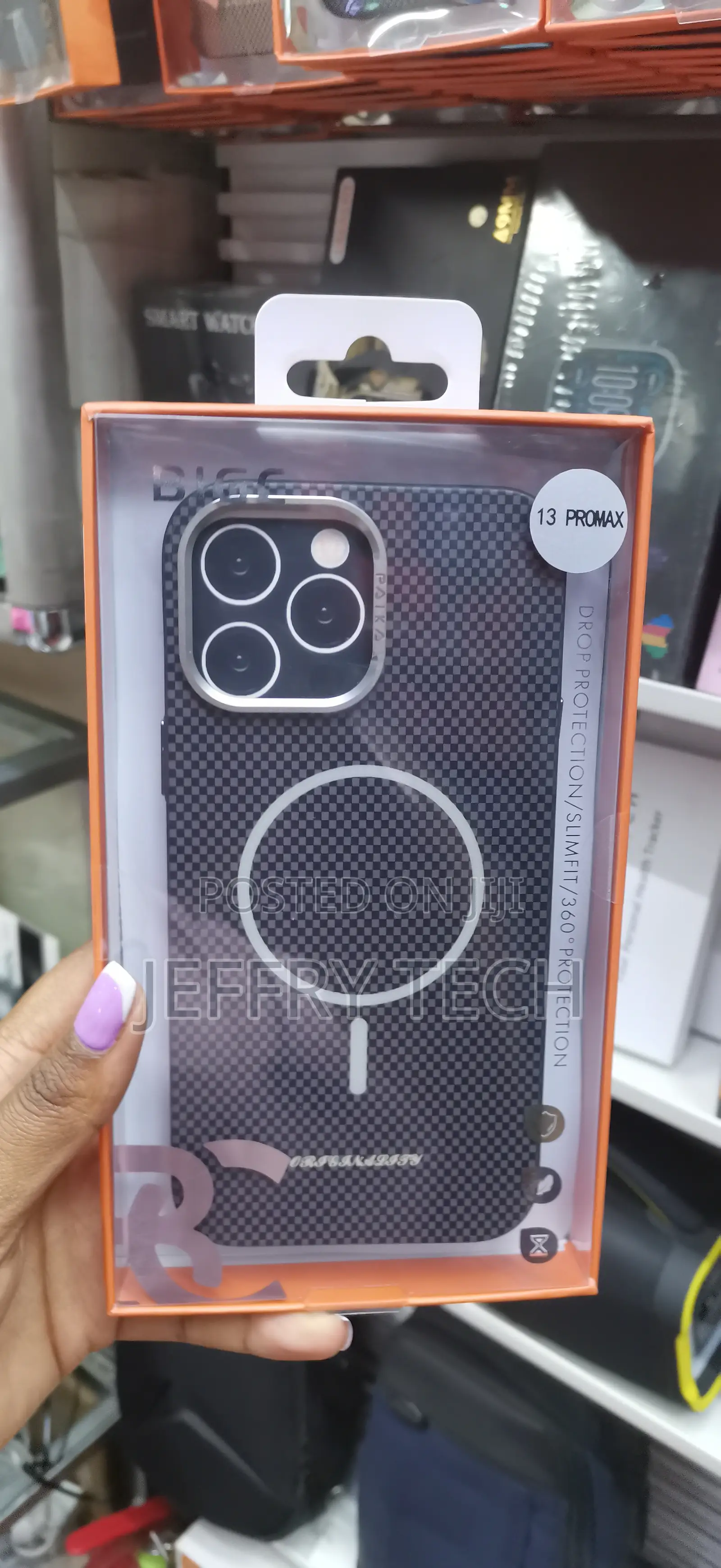 Azzes Tribal Apple iPhone 13 Pro Max Carbon Fiber Case -Black
