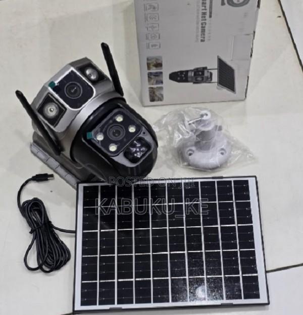 Wifi Dual Lens V380pro 2k Hd Solar Panel-powered Home Security Camera