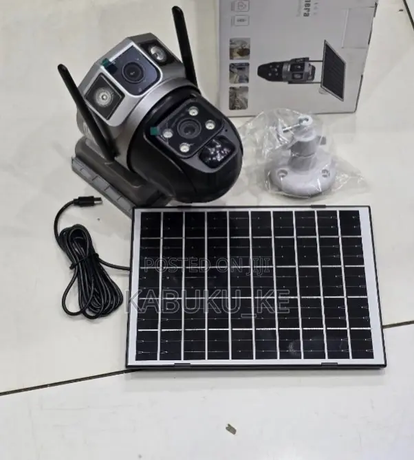 Dual Lens Solar Powered Wifi Cctv Ptz Camera