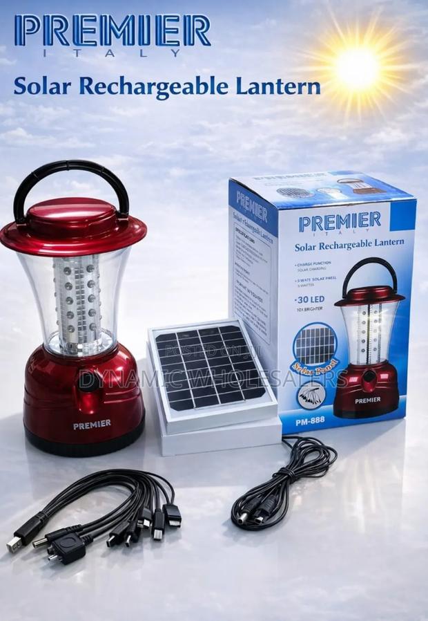 Premier Solar Rechargeable Lantern Pm -88 - thumbnail 2