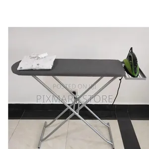 Adjustable Full-Size Metal Ironing Board With Iron Rest