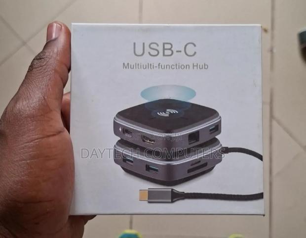 Infobit Ihub 901w Usb Type C Hub 9-in-1 With Wireless Charging