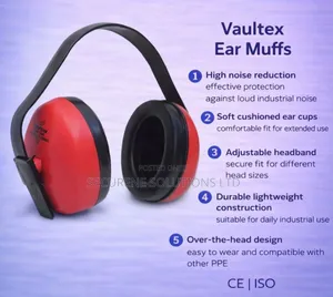 Vaultex Pair of Yellow Industrial Safety Earmuffs
