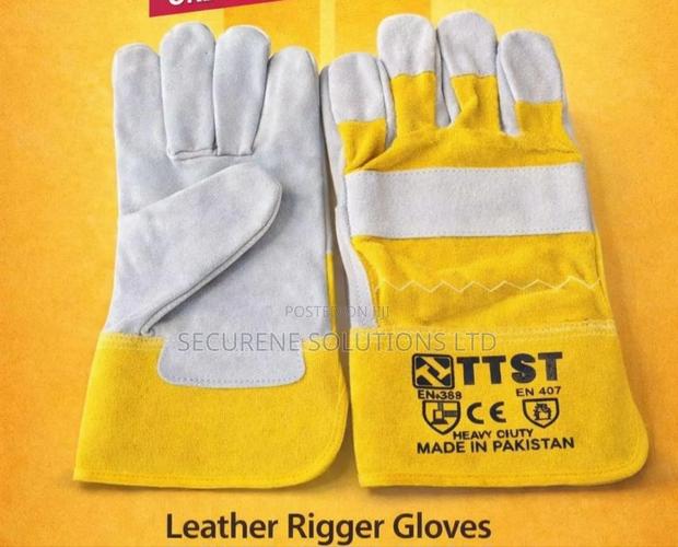 Heavy-duty Construction Rigger Leather Work Gloves - main view
