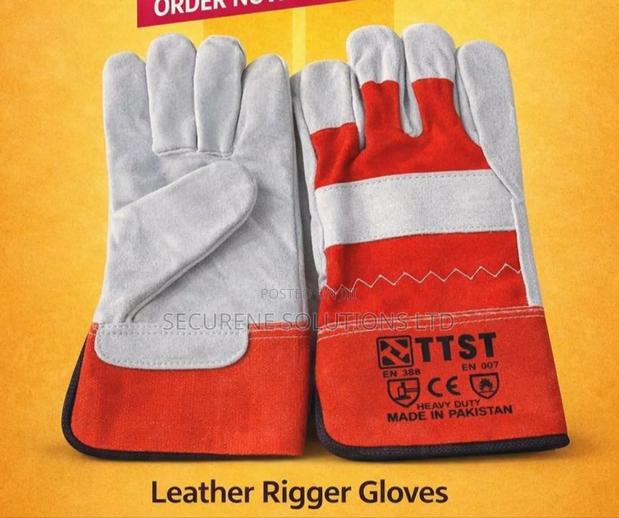 Heavy-duty Construction Rigger Leather Work Gloves - thumbnail 3