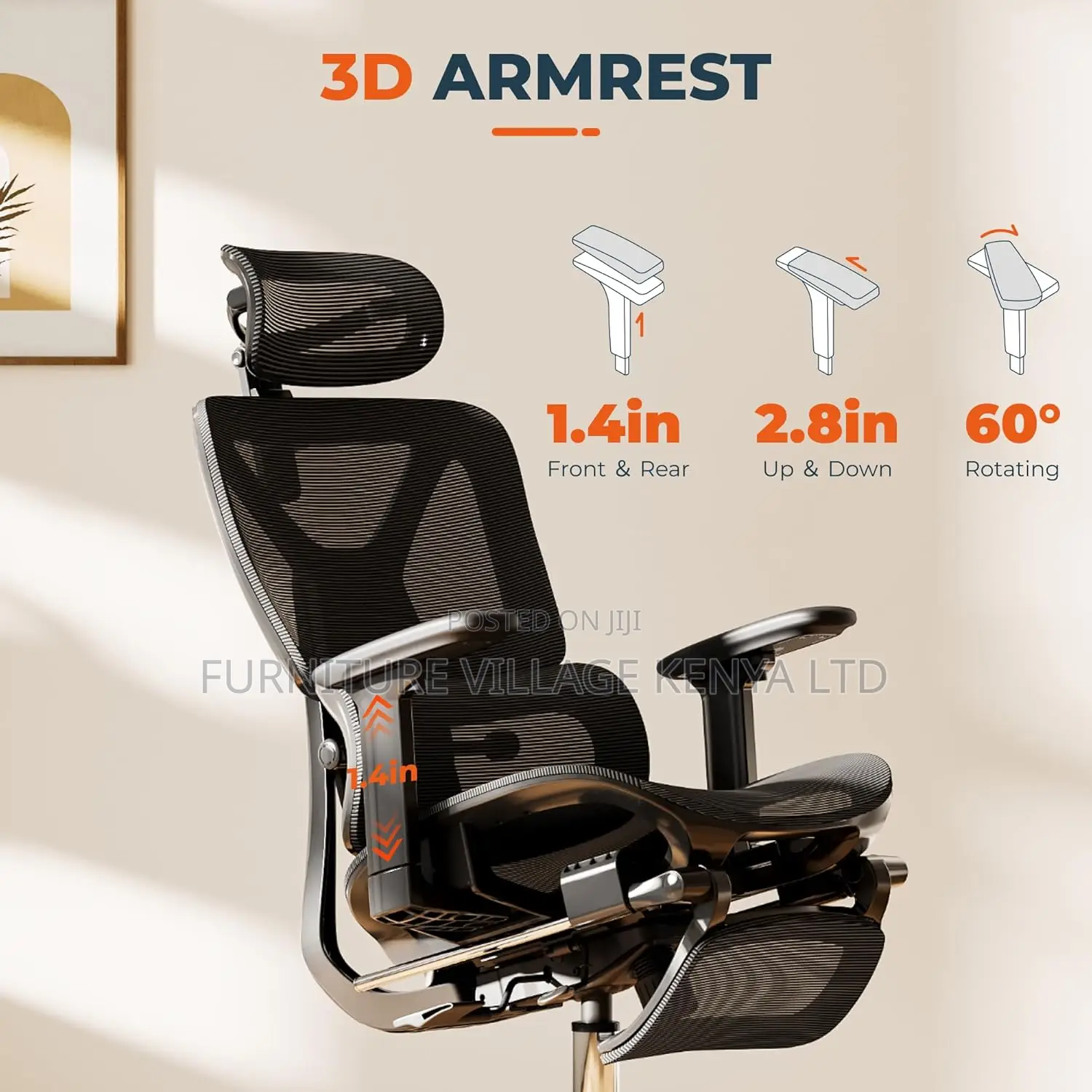 Office Orthopedic Chair With Footrest