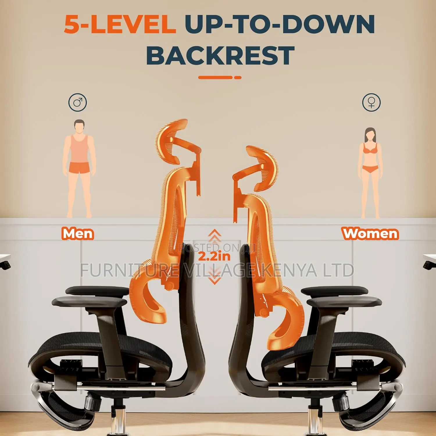 Office Orthopedic Chair With Footrest
