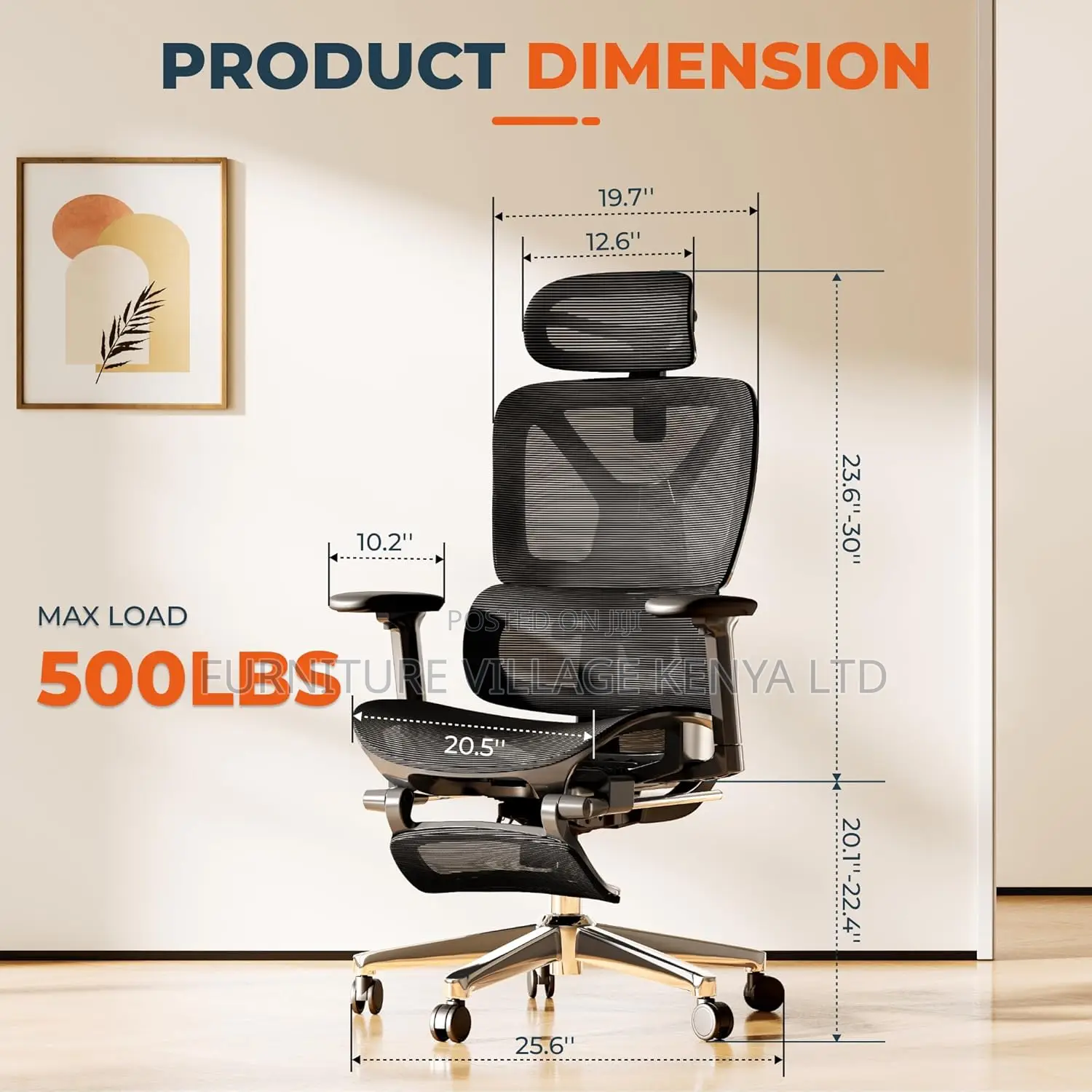 Office Orthopedic Chair With Footrest