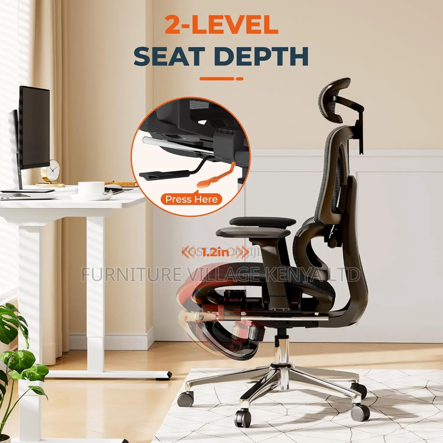 Office Orthopedic Chair With Footrest