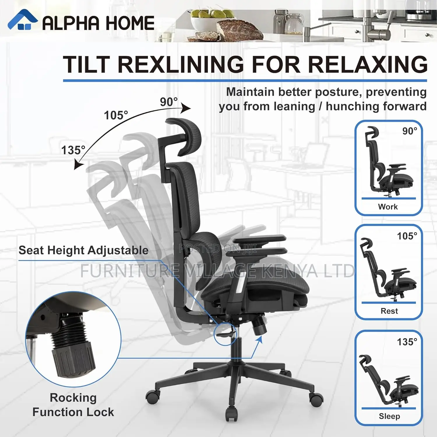 Office Orthopedic Chair With Footrest