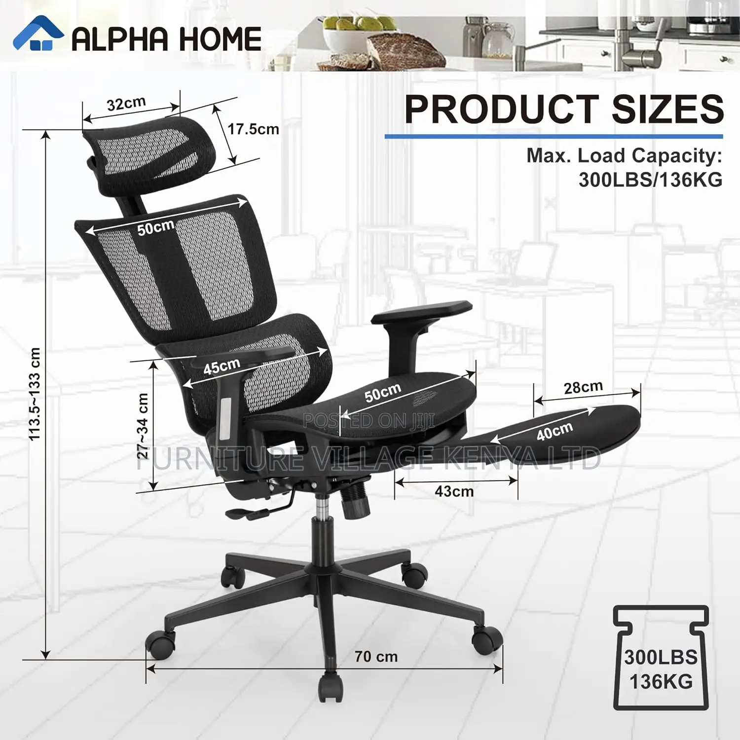 Office Orthopedic Chair With Footrest
