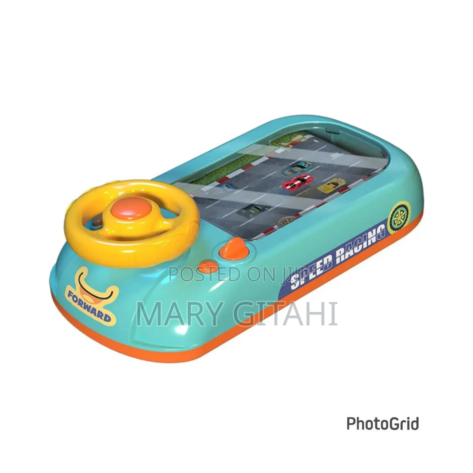 Blue and Yellow Racing Car