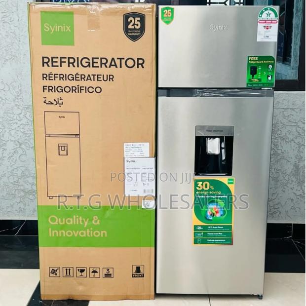 Syinix 210‐Litre Double Door Refrigerator + Water Dispenser