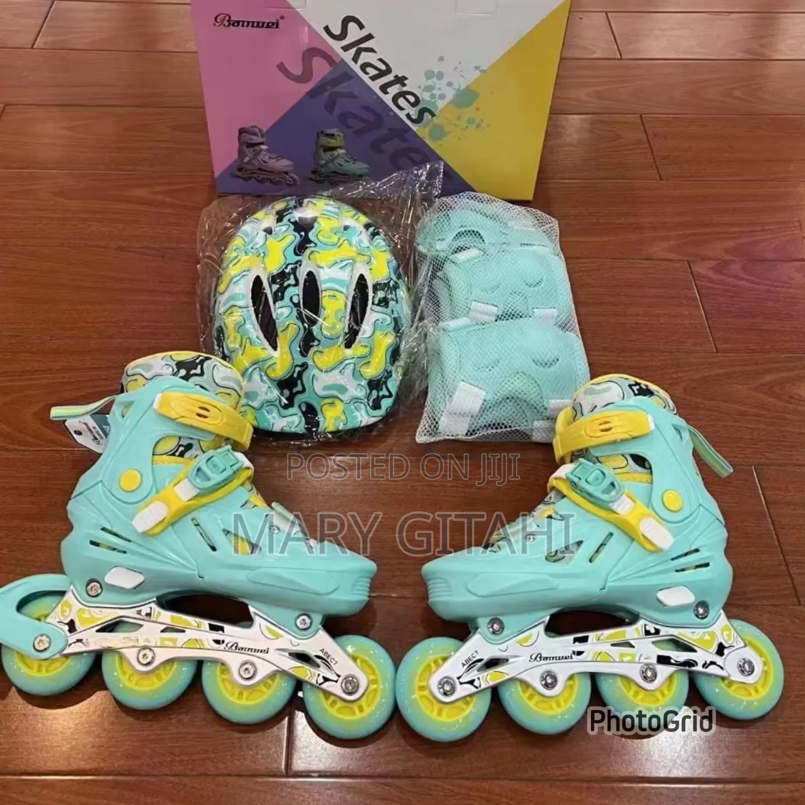 New Lock Skates Set. In Blue and Yellow