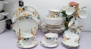 36pc Floral Patterned Dining Set, Which Includes Plates, Bowlsand Cups
