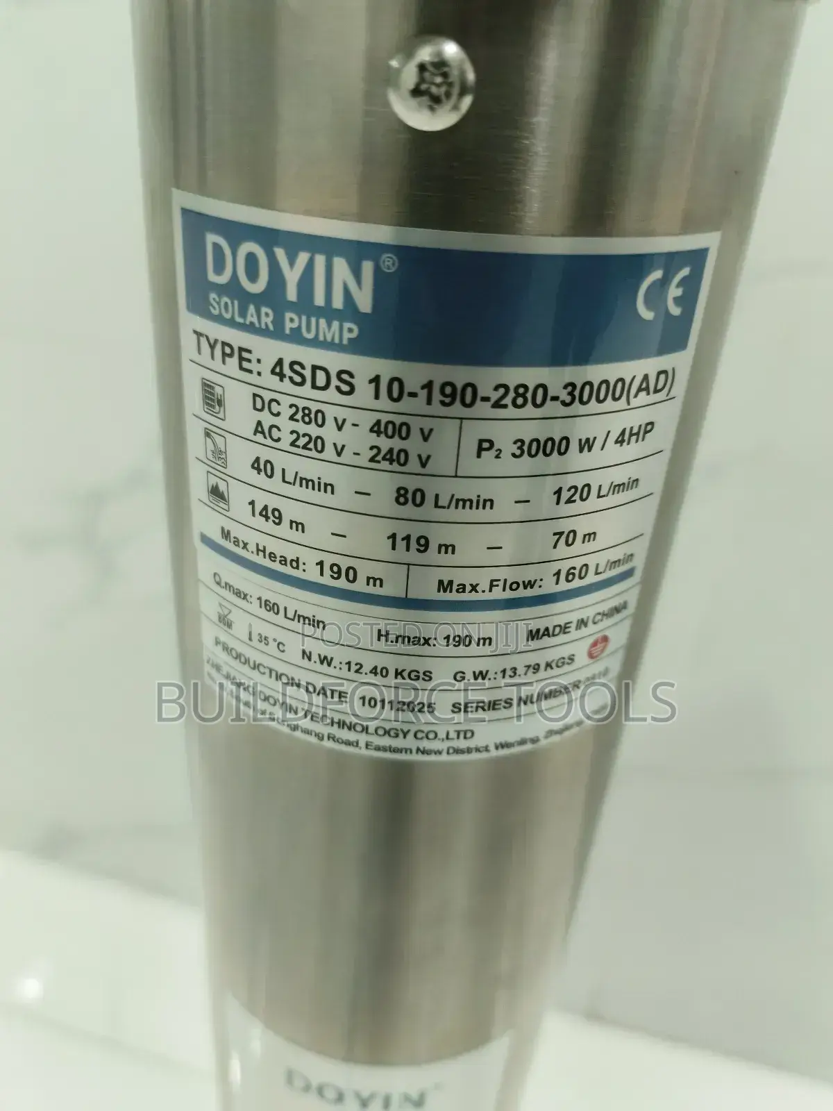 Doyin Solar Pump 4 Hp/3000ad
