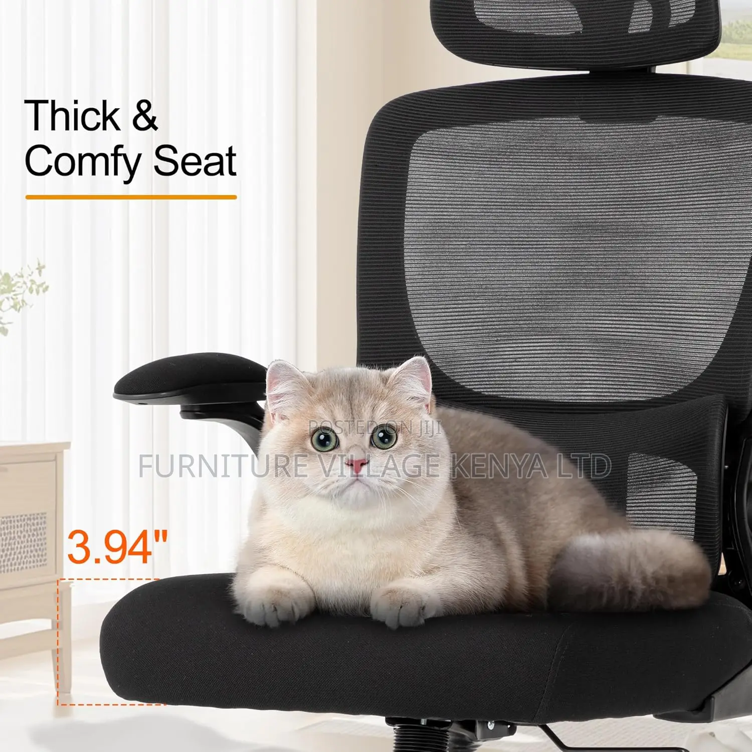 High-back Mesh Ergonomic Chair | Sophisticated Dynamic Lumbar