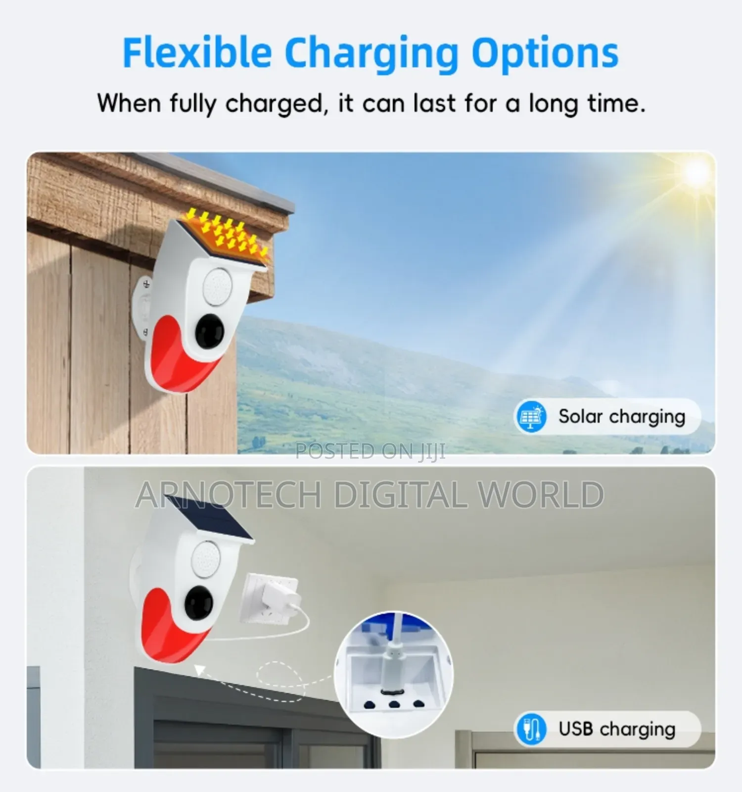 Solar Powered Alarm Siren Wireless Infrared Motion Sensor Detector