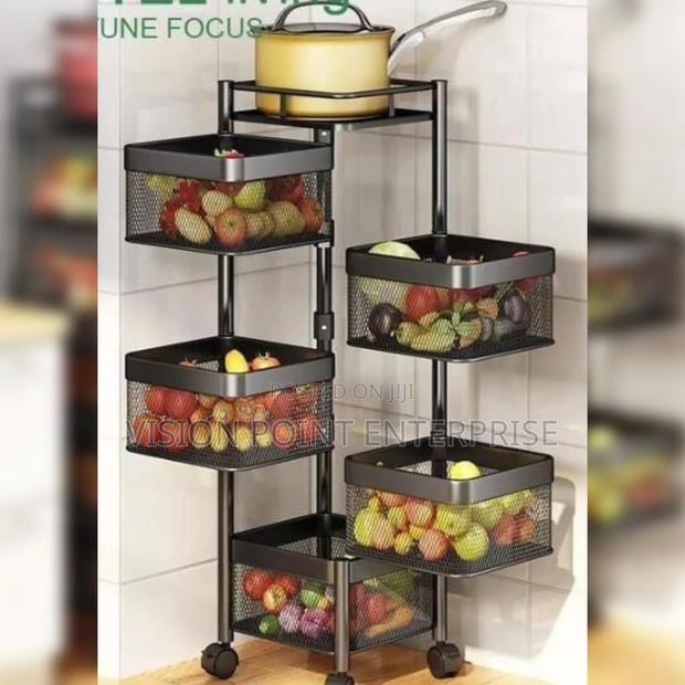 Square Fruit Rack With Wheels