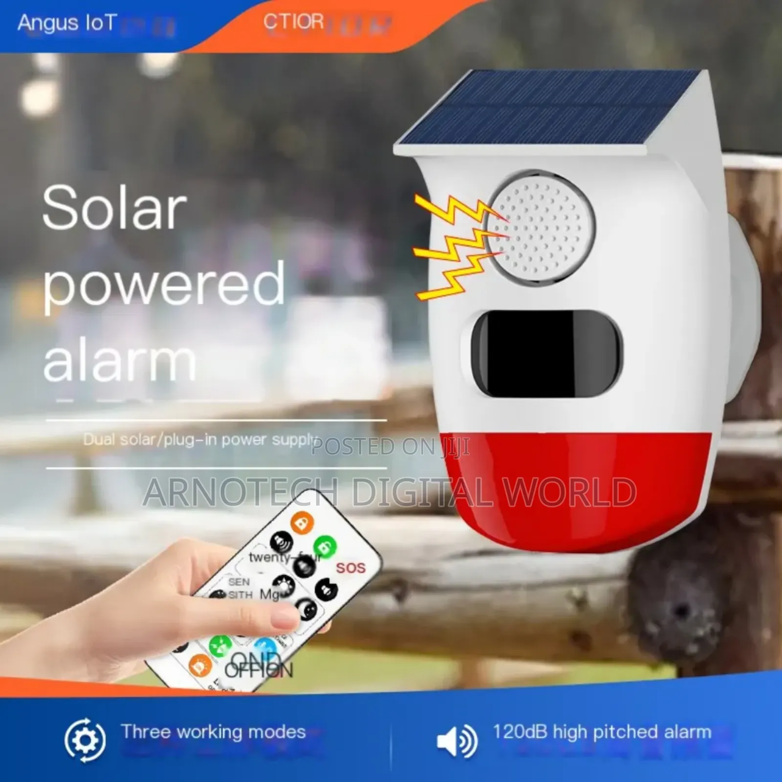 Panoramic Solar Alarm Dual Charging With Remote Control