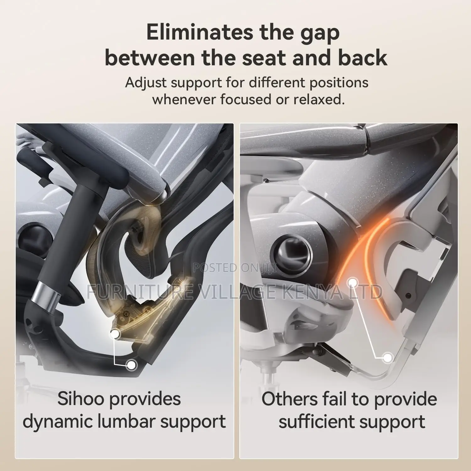 Ergonomic Office Chair With Soft 6d Armrests| Dynamic Lumbar Support